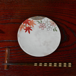 京焼・清水焼 色絵 五寸皿 雲錦（桜と紅葉） 中皿 Shun 通販