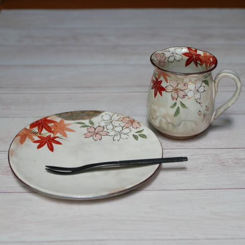 雲錦(桜と紅葉)　皿　オーバル　(5枚) 雲錦(桜と紅葉) 皿 オーバル (5枚)