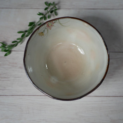 コスモスの図　飯碗（中）　陶器　京焼・清水焼　 4枚目の画像