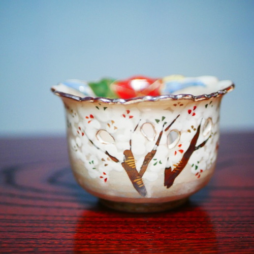 乾山写　鉢 京焼・清水焼 乾山写し 色絵 付出し・小鉢（菊） お椀・ボウル