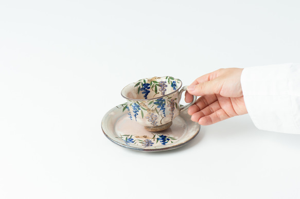 藤　コーヒー碗皿　乾山写し　陶器　 8枚目の画像