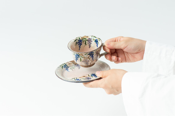 藤　コーヒー碗皿　乾山写し　陶器　 10枚目の画像