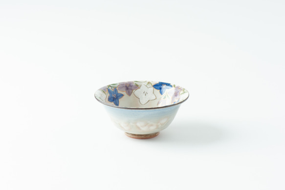 桔梗文　ブルー　ご飯茶碗　陶器　 1枚目の画像