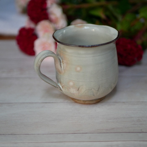 桜（ピンク） マグカップ イッチン 金彩 陶器 京焼 マグカップ Shun