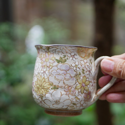 花餡（紫色/金） 馬克杯陶器 京都燒 第1張的照片