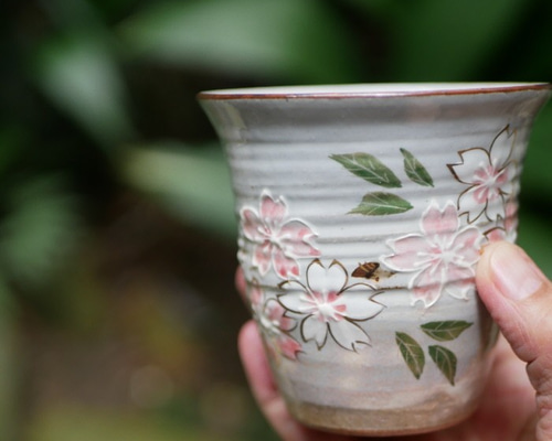 京焼・清水焼 フリーカップ 桜・イッチン ビアグラス・ジョッキ Shun