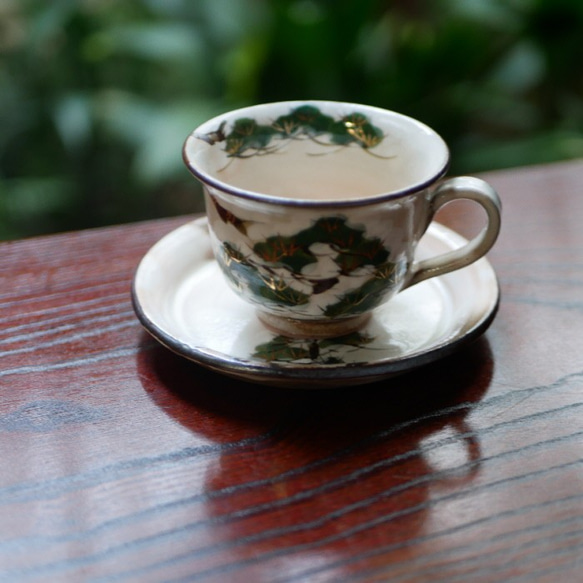 咖啡碗盤子雪松陶器京燒 第9張的照片