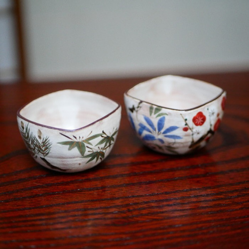 茶道具 清水焼 色絵松竹梅茶碗 在印(A517) 茶道具 清水焼 色絵松竹梅茶碗 在印(A517) - メルカリ