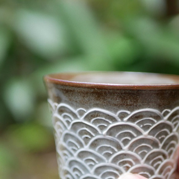 青海波浪紋免杯癢裝飾陶 第2張的照片