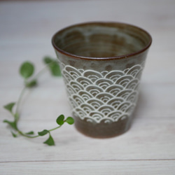 青海波浪紋免杯癢裝飾陶 第3張的照片