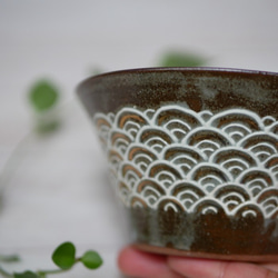青海波浪紋免碗Itchin裝飾陶器 第2張的照片