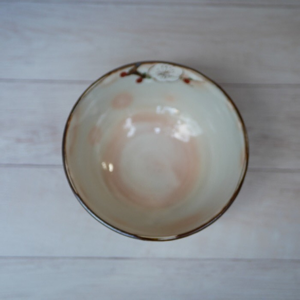 紅白梅蓋飯（大） 一津金齋陶器 京瓷 第4張的照片