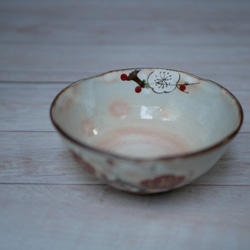 紅白梅蓋飯（大） 一津金齋陶器 京瓷 第6張的照片