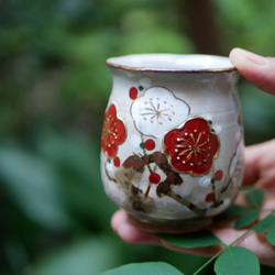 紅白梅茶杯（小） 一津金齋陶器 京瓷 第1張的照片