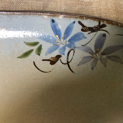 京焼・清水焼　色絵楕円皿（鉄線） 2枚目の画像