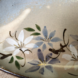 京焼・清水焼　色絵楕円皿（鉄線） 3枚目の画像