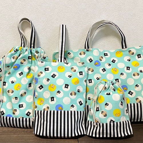 洗濯・乾燥機に強い☆入園入学袋物4点セット☆レッスンバッグ／絵本