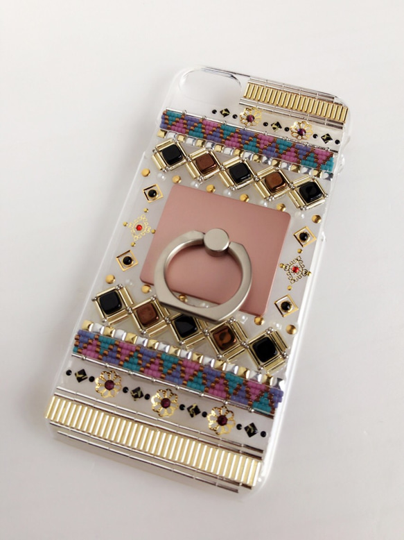 ショコラブラウン♡スマホリング付き iPhoneケース 5枚目の画像