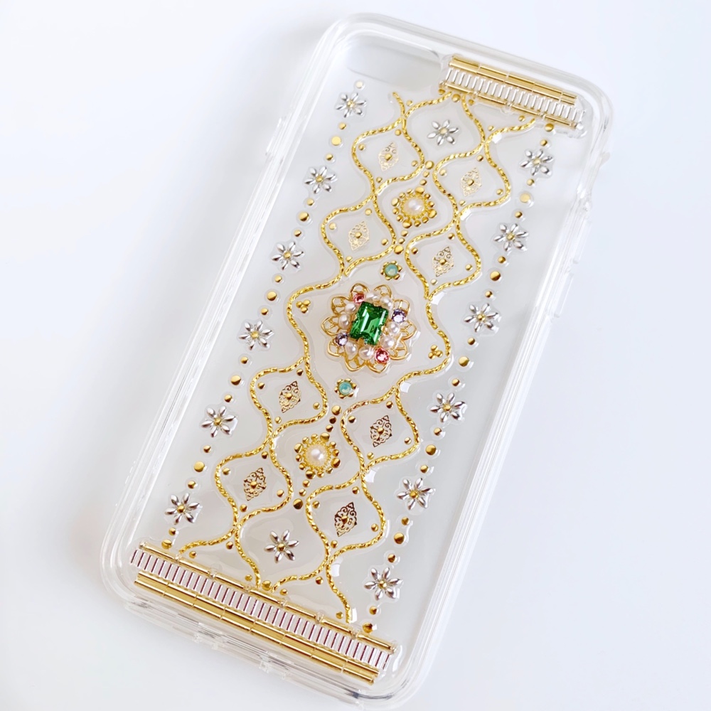 【全機種製作可】アラベスクグリーン iPhone/Xperia/Galaxy/AQUOS他