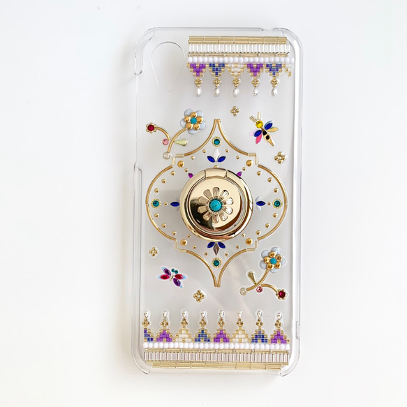 [AQUOS型號] 摩洛哥花園帶環智能手機保護殼 第5張的照片