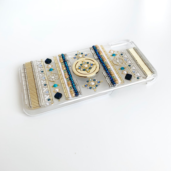 [可生產所有型號] 成人海軍藍 深藍色智慧型手機保護殼 附智慧型手機環的保護殼 第4張的照片