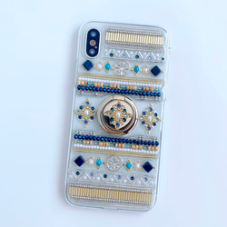 [可生產所有型號] 成人海軍藍 深藍色智慧型手機保護殼 附智慧型手機環的保護殼 第9張的照片