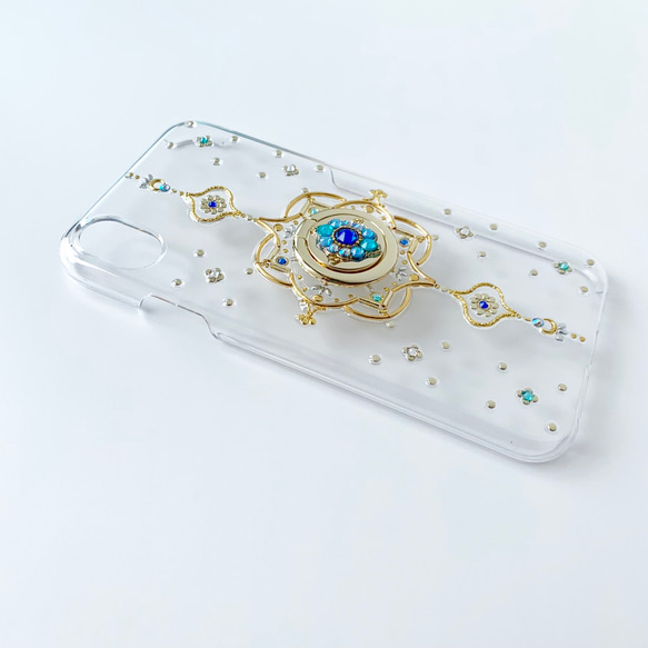 [所有型號均可製作] Aoike 藍色扁平型帶智慧型手機戒指九月生日石藍寶石 第6張的照片