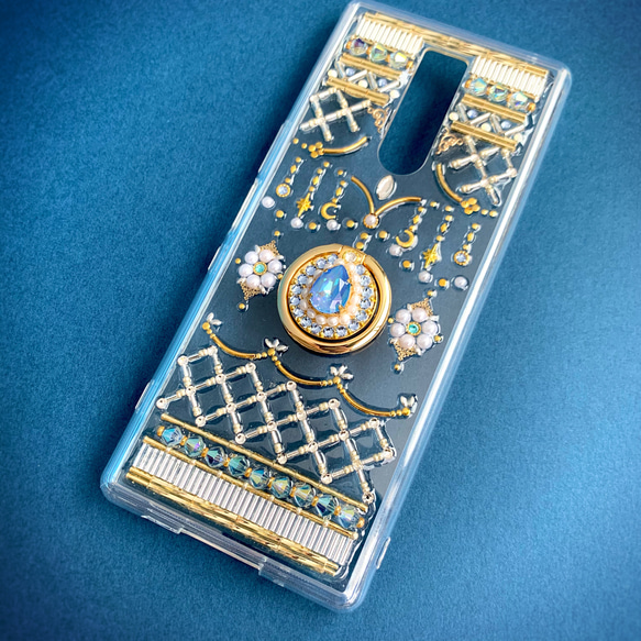 [可生產所有型號] Mariage 水晶藍色手機殼，附智慧型手機環 第1張的照片