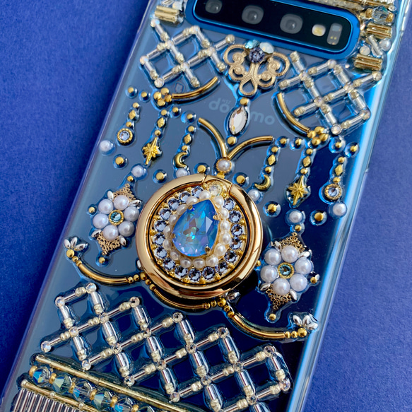 [可生產所有型號] Mariage 水晶藍色手機殼，附智慧型手機環 第4張的照片