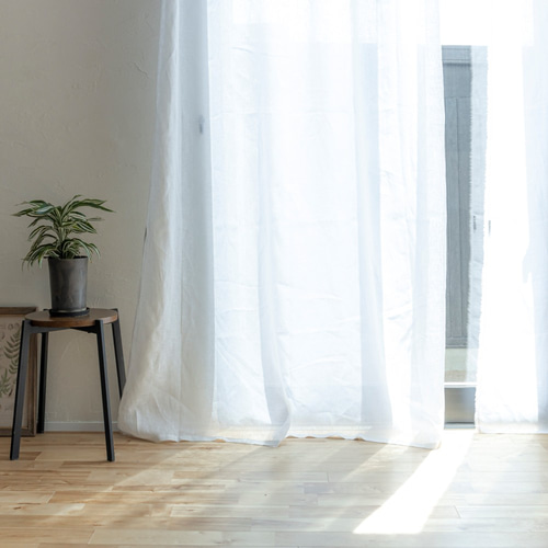 自然素材 麻 リネン 100％カーテン「エブリスノー」自然素材カーテン