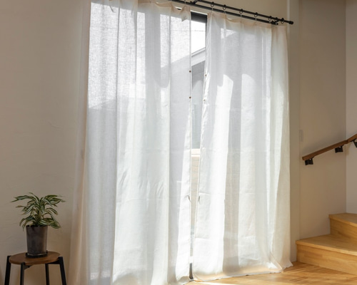 自然素材 麻 リネン 100％ カーテン「エブリクリーム」 自然素材
