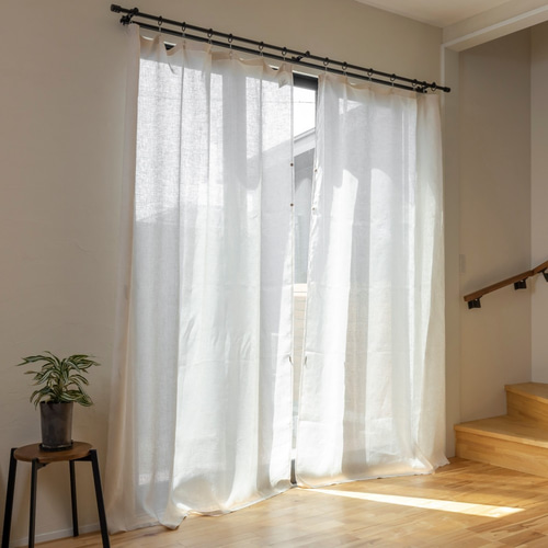 自然素材 麻 リネン 100％ カーテン「エブリクリーム」 自然素材