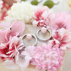 【SALE】結婚祝い ブライダル プレ花嫁 はんなり春爛漫 ピンクの和風リングピロー 2枚目の画像