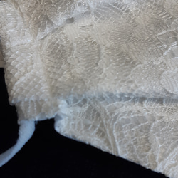 【最新作】縫製屋の手作り立体プリーツマスク　　ホワイトレース 7枚目の画像