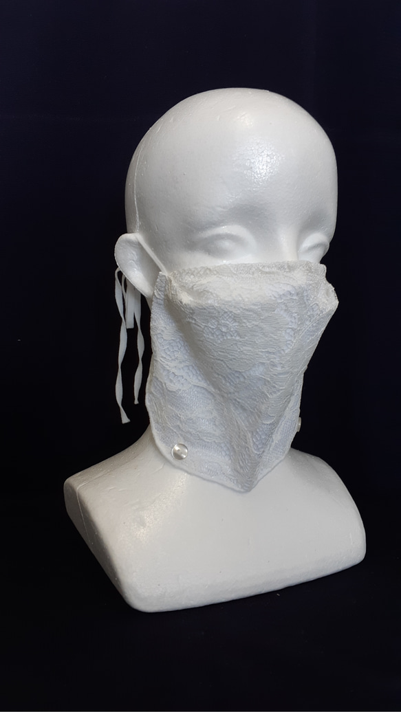【最新作品】新造型！ 2種方法！下水道的3D阿拉伯面具流行的白色蕾絲*請閱讀說明 第2張的照片