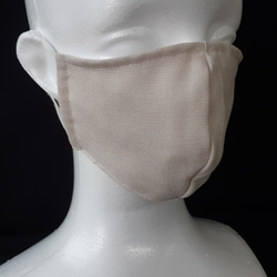 【人気】縫製屋の布製立体マスク！ベージュ 2枚目の画像