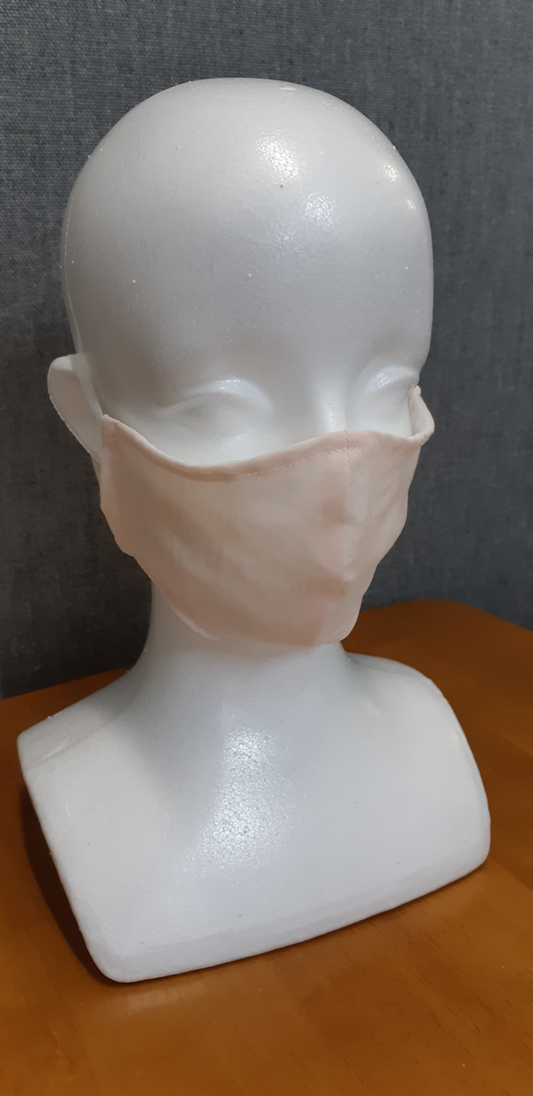 【即納】縫製屋の布製立体マスク！ライトピンク 2枚目の画像
