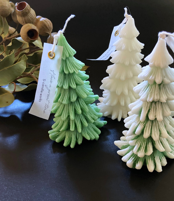 キャンドルツリー 再…販 シンプル くすみカラーのツリーキャンドル …パラフィン ソイ