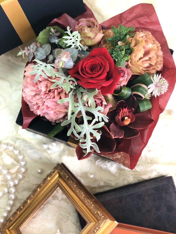 花を贈ろう♡BOXフラワー /ブラックⅡ 2枚目の画像