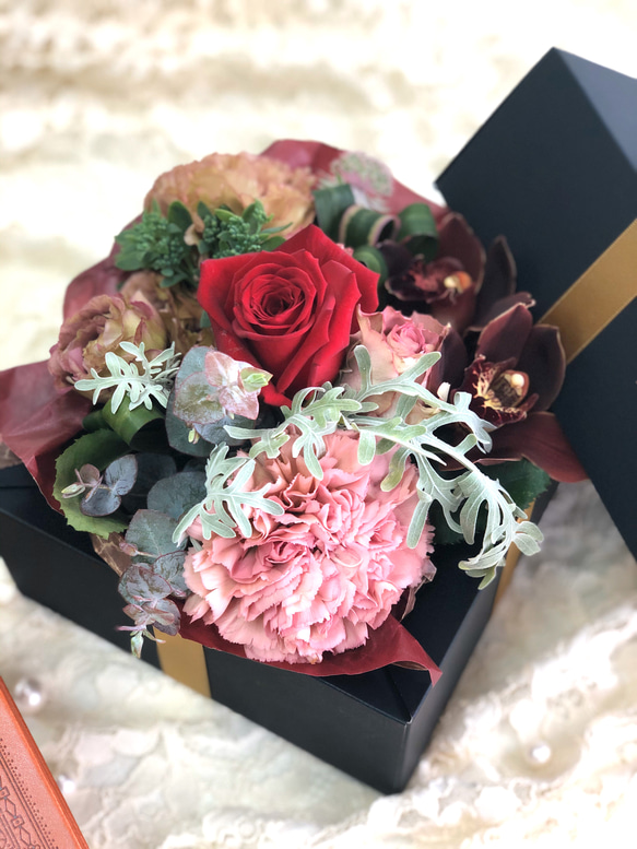 花を贈ろう♡BOXフラワー /ブラックⅡ 3枚目の画像
