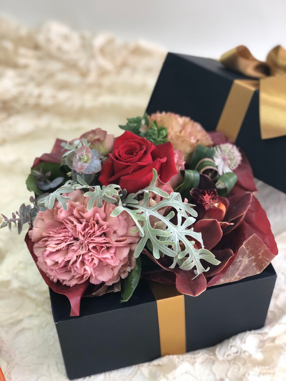 花を贈ろう♡BOXフラワー /ブラックⅡ 6枚目の画像