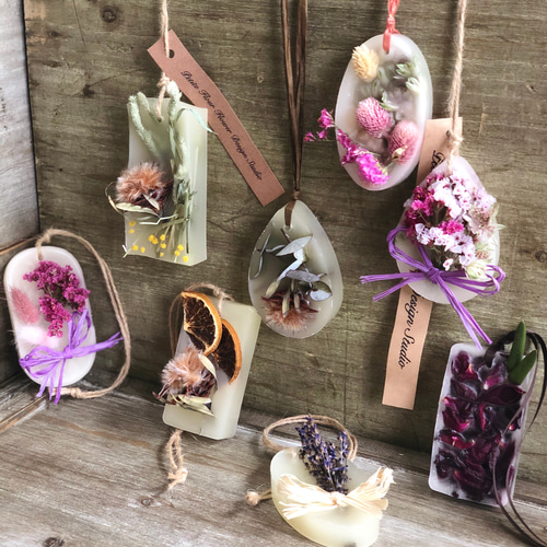 ラベンダー花束のフレーム&プチプレゼントのアロマサシュ♡セット