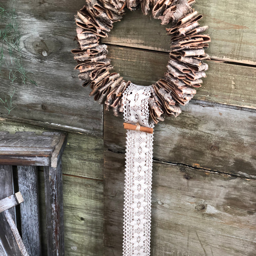 専用白樺　リース(中) 白樺のリース 直径約33cm【Z1】ハンドメイド