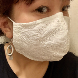 【夏マスク】ペイズリー柄レースマスク 4枚目の画像