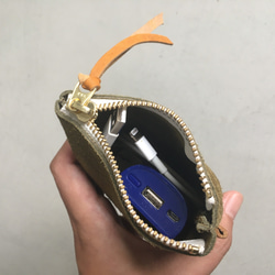 「2025 全色補貨」牛皮絲絨油鞣多功能收納袋 - 小號 [9 種顏色可選] 第6張的照片