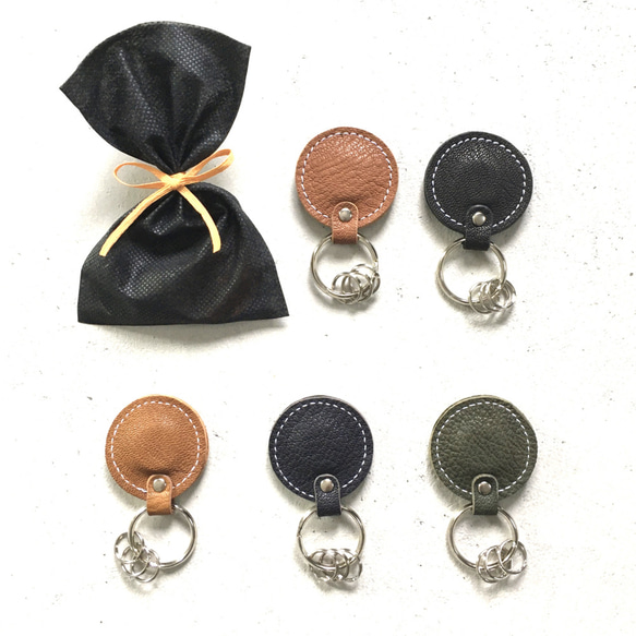 磁鐵鑰匙扣山羊皮革單寧軟數字 [5 種顏色可供選擇] 第2張的照片