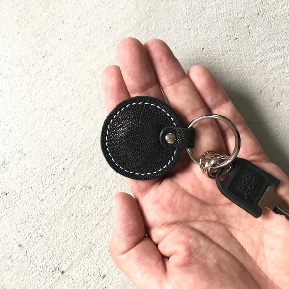 磁鐵鑰匙扣山羊皮革單寧軟數字 [5 種顏色可供選擇] 第4張的照片
