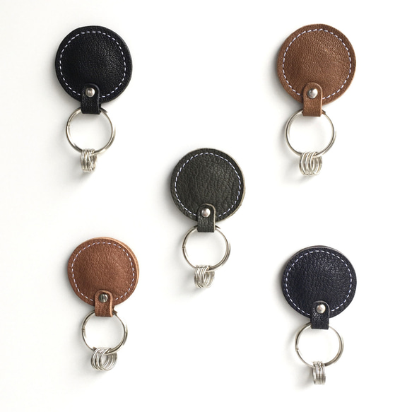 磁鐵鑰匙扣山羊皮革單寧軟數字 [5 種顏色可供選擇] 第10張的照片