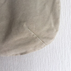 生物洗滌8號帆布和極厚油裸色圓形手提袋[米色] 第9張的照片