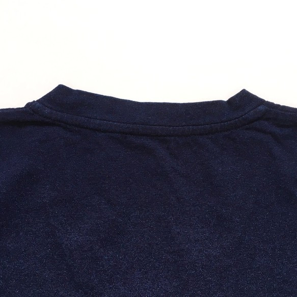 【免費送貨】時尚藍色皮革修補靛藍V領T卹[S碼] 第8張的照片